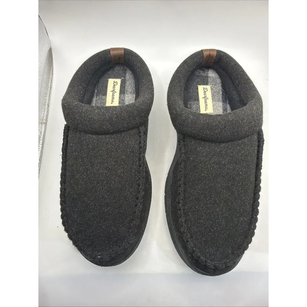 Dearfoams Mens Memory Foam Slippers Size 9-10 Medium Black indoor/outdoor New